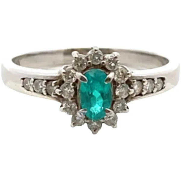 Pt･Pm900 ブラジル産パライバトルマリン・ダイヤモンド リング 0.248・D0.23ct