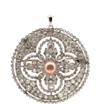 Pt/Pm ダイヤモンド・パール ブローチ