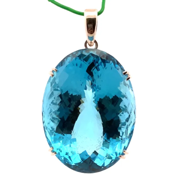 K18WG ブルートパーズ ネックレス/ペンダントトップ 189.06ct