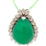 Pt･Pm900 コロンビア産エメラルド・ダイヤモンド ネックレス/ペンダントトップ 32.15・D4.18ct