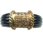 K18 オニキス・ダイヤモンド リング 0.2 ct