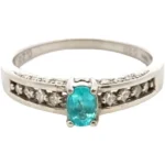 Pt･Pm900 ブラジル産パライバトルマリン・ダイヤモンド リング 0.28・0.25ct