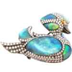 K18 オパール・ダイヤモンド ブローチ O7.86・D2.11ct