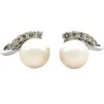 K14WG パール・ダイヤモンド ピアス/イヤリング