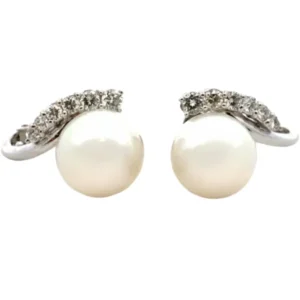 K14WG パール・ダイヤモンド ピアス/イヤリング