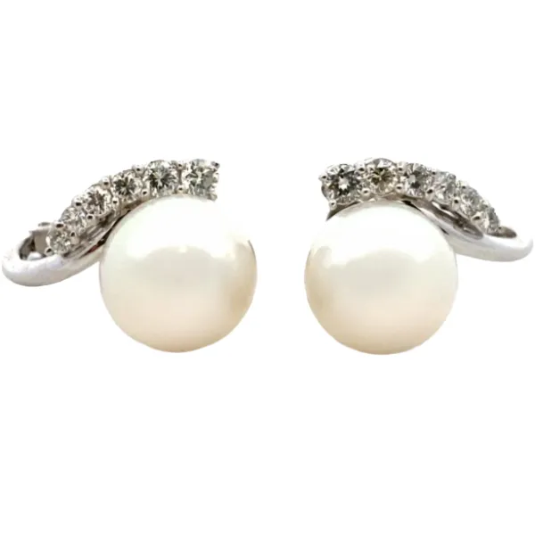 K14WG パール・ダイヤモンド ピアス/イヤリング