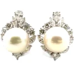 Pt･Pm950 パール・ダイヤモンド ピアス/イヤリング 2.06・2.06ct