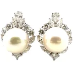 Pt･Pm950 パール・ダイヤモンド ピアス/イヤリング 2.06・2.06ct