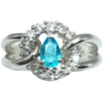 Pt･Pm900 パライバトルマリン・ダイヤモンド リング 0.28 ct D0.43 ct