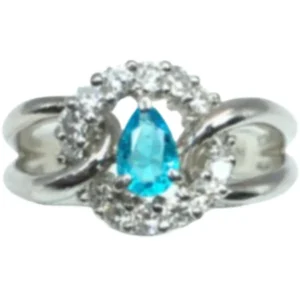 Pt･Pm900 パライバトルマリン・ダイヤモンド リング 0.28 ct D0.43 ct