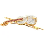 K18 ダイヤモンド・ルビー ブローチ D0.54・R0.54ct