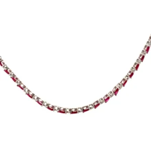 K18WG ルビー・ダイヤモンド ネックレス R17.1・D1.00ct