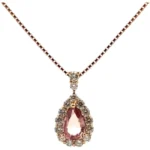 K18 パパラチアサファイア・ダイヤモンド ネックレス/ペンダントトップ 0.460・0.48ct