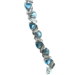 K18 ブルートパーズ・ダイヤモンド ブレスレット/バングル 11・0.22 ct