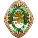 K18 トルマリン・ダイヤモンド リング 18.32・1.13ct