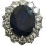 Pt･Pm900 ブルーサファイア・ダイヤモンド リング 6.87 ct 2.56 ct