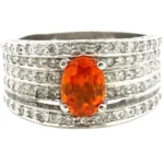 Pt･Pm900 マンダリンガーネット・ダイヤモンド リング 1.09・D1.00ct