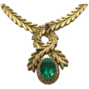 K18 コロンビア産エメラルド・ダイヤモンド ネックレスペンダントトップ 7.47 ct 0.41 ct