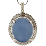 Pt900/K18WG スターサファイア・ダイヤモンド ネックレス/ペンダントトップ 56.31・1.59・0.17ct