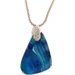 K18WG ボルダーオパール・ダイヤモンド ネックレス/ペンダントトップ 23.94・D0.22ct