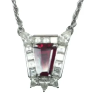 Pt850/Pt900 ルビー・ダイヤモンド ネックレス/ペンダントトップ R2.18 ct D1.32 ct