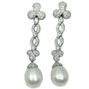 K18 パール・ダイヤモンド ピアスイヤリング D2.73 ct