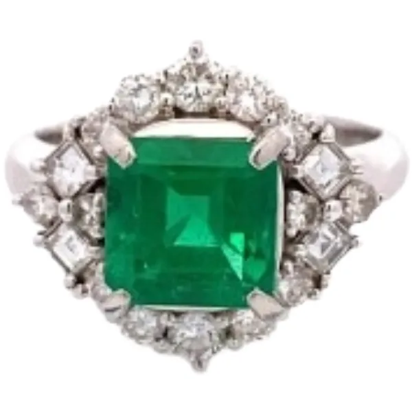 Pt･Pm900 エメラルド・ダイヤモンド リング E2.01・D0.82 ct