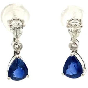 サファイア・ダイヤモンド ピアス/イヤリング 2.477・D0.75ct