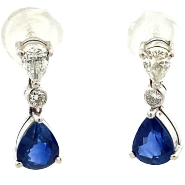 サファイア・ダイヤモンド ピアス/イヤリング 2.477・D0.75ct