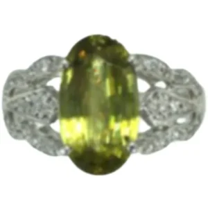 Pt･Pm900 スフェーン・ダイヤモンド リング SF3.15 ct D0.15 ct