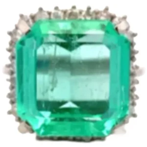 Pt･Pm900 エメラルド・ダイヤモンド リング 13.2 ct 1ct
