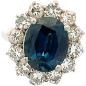 Pt･Pm900 サファイア・ダイヤモンド リング 6.91・D2.13ct