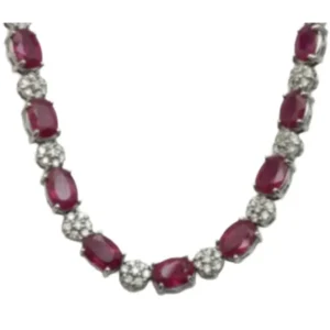 K18WG ルビー・ダイヤモンド ネックレス/ペンダントトップ 20・D2.7 ct