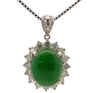 Pt850/Pt900 翡翠・ダイヤモンド J5.18・1.1ct