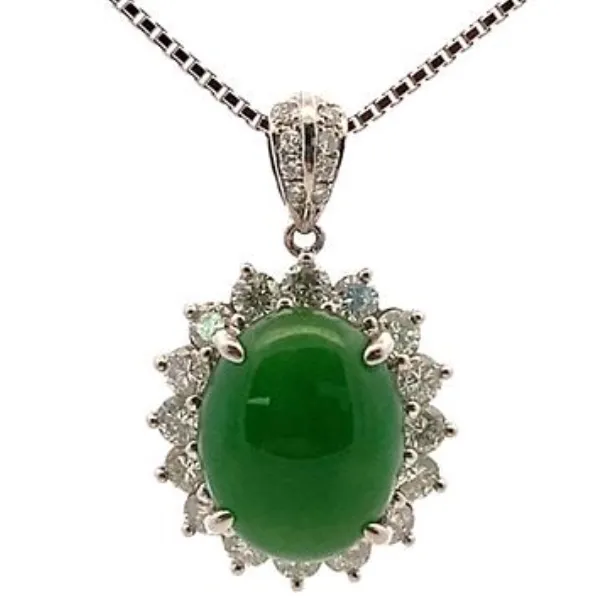Pt850/Pt900 翡翠・ダイヤモンド J5.18・1.1ct
