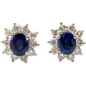Pt･Pm900 サファイア・ダイヤモンド ピアス/イヤリング 0.55・0.57・0.26・0.26ct