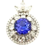 K18WG タンザナイト・ダイヤモンド ネックレス/ペンダントトップ 3.157・1.737ct