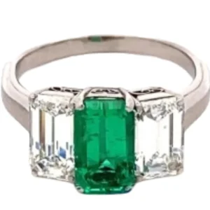 Pt/Pm エメラルド・ダイヤモンド リング E1.58 ct D2.12 ct