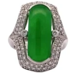 Pt･Pm900 翡翠・ダイヤモンド リング D3.02 ct