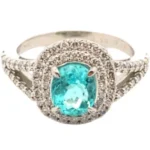 Pt･Pm900 パライバトルマリン・ダイヤモンド リング 1.5・0.62ct