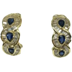 K18 サファイア・ダイヤモンド ピアス/イヤリング S1.28・D1.24 ct
