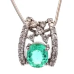 Pt･Pm900 パライバトルマリン・ ネックレストップ 1.007 ct D0.39 ct