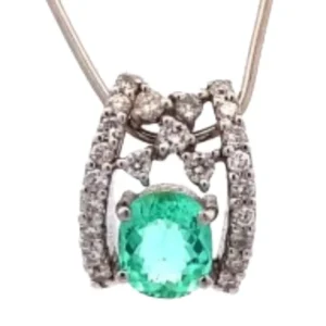 Pt･Pm900 パライバトルマリン・ ネックレストップ 1.007 ct D0.39 ct