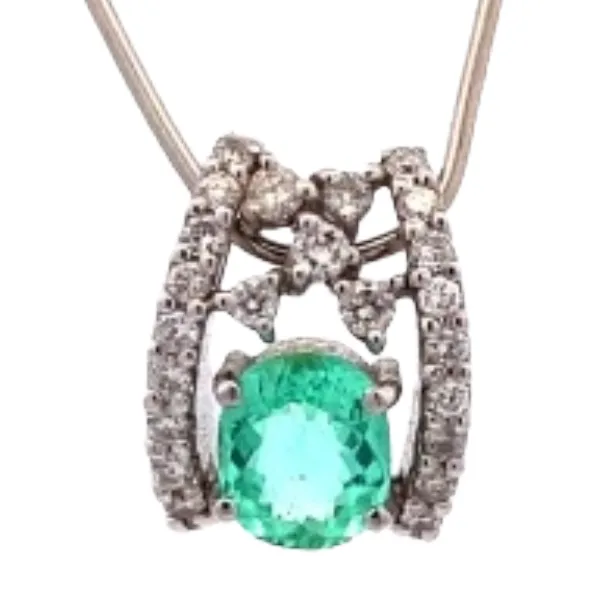 Pt･Pm900 パライバトルマリン・ ネックレストップ 1.007 ct D0.39 ct