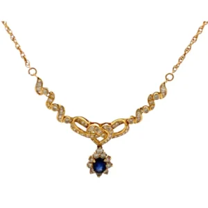 K18 サファイア・ダイヤモンド ネックレスペンダントトップ 0.75・D1.10ct