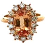 K18 インペリアルトパーズ・ダイヤモンド 3.46・0.78ct