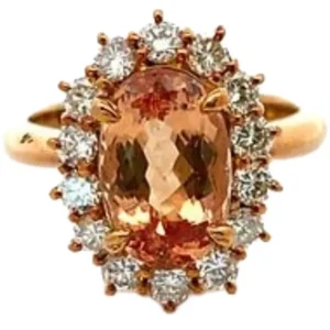 K18 インペリアルトパーズ・ダイヤモンド 3.46・0.78ct
