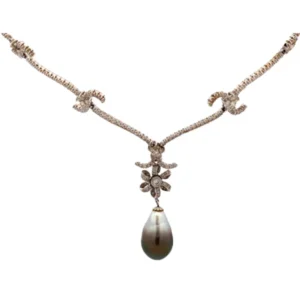 K18WG パール・ダイヤモンド ネックレス 6.68ct