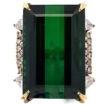 K18 グリーントルマリン・ダイヤモンド リング 42.95 ct D1.4 ct