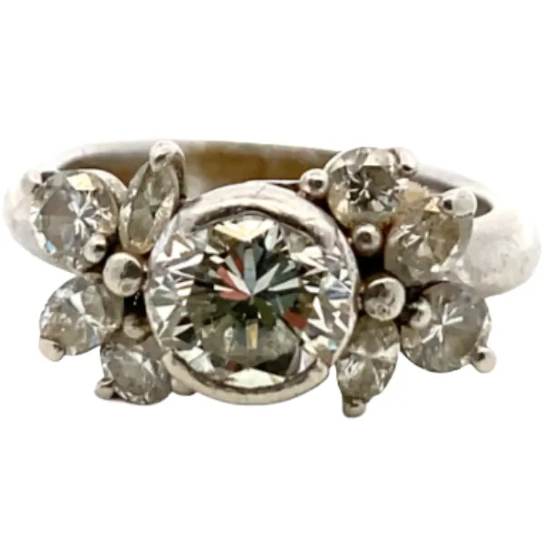 Pt･Pm900 ダイヤモンド リング 1.284・0.84ct